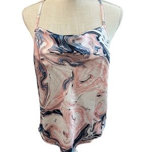 Pleione swirl‎ cami tank silky T back small NWT